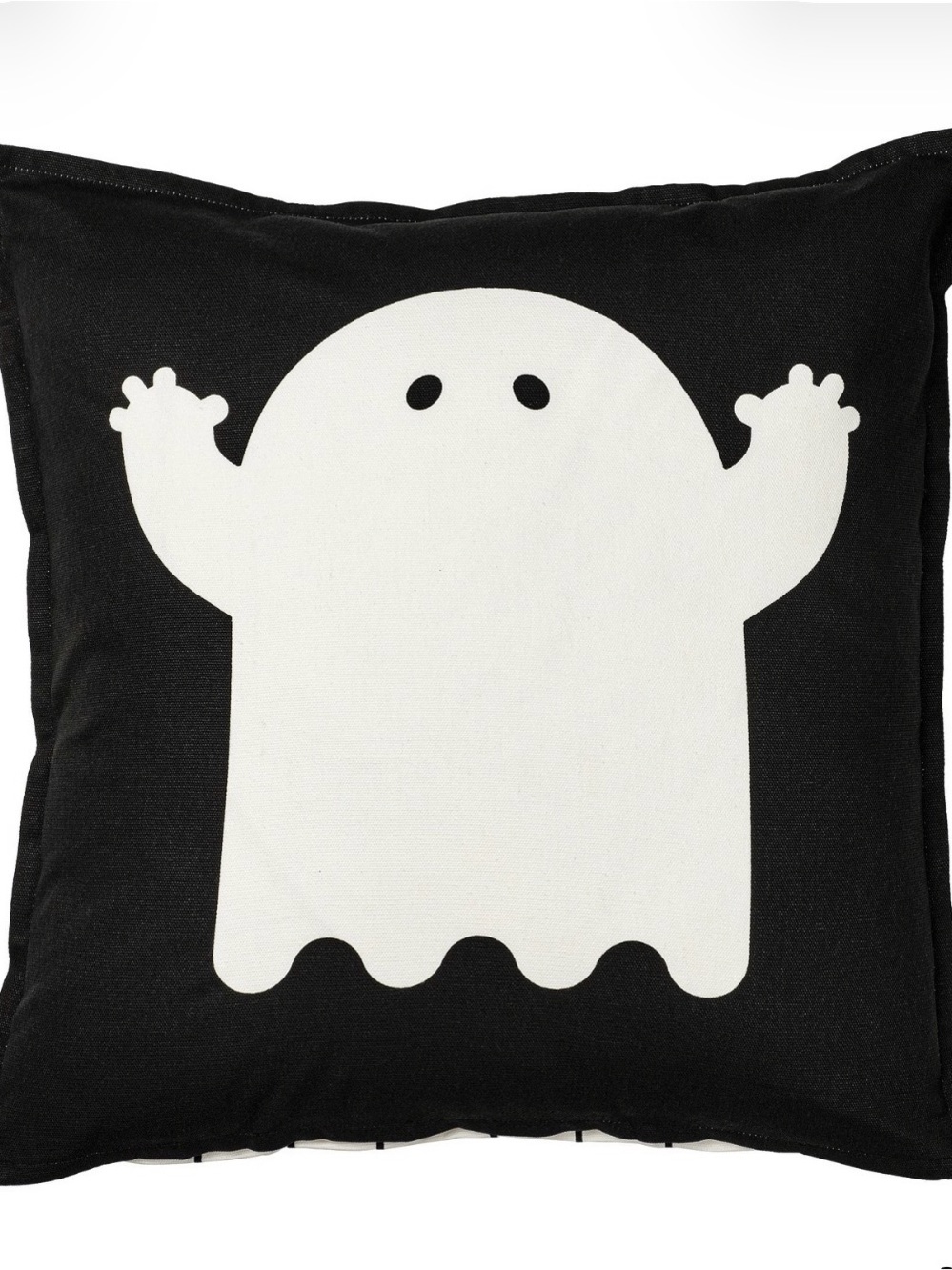IKEA KUSTFYR Cushion cover, ghost pattern 20x20" Black White Ghost Pillow cover
